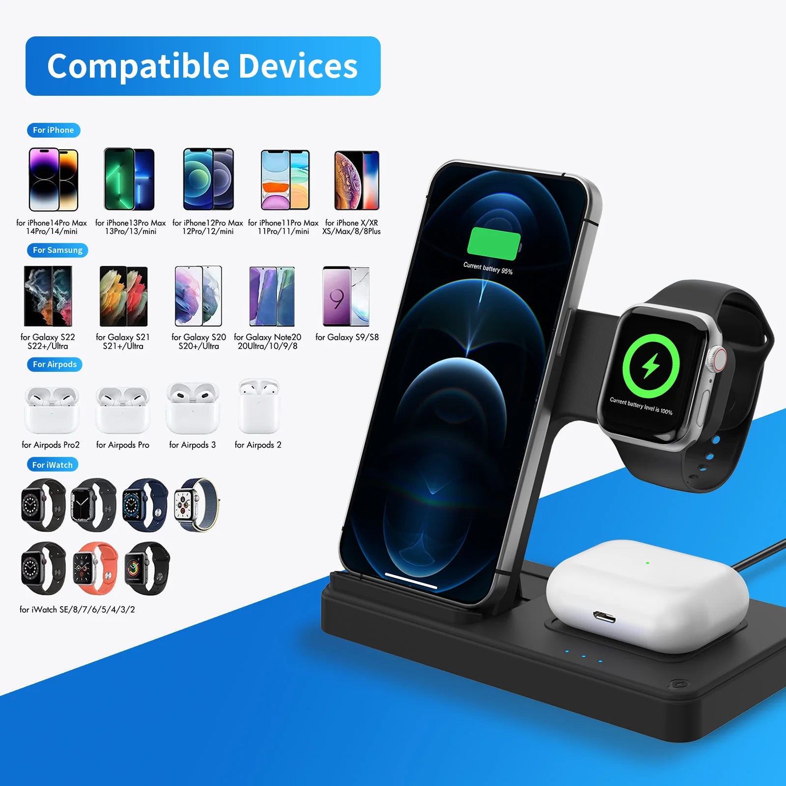 3-in-1 Foldable Wireless Charging Station