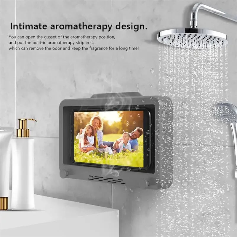 Waterproof Shower Phone Holder with Anti-Fog Screen