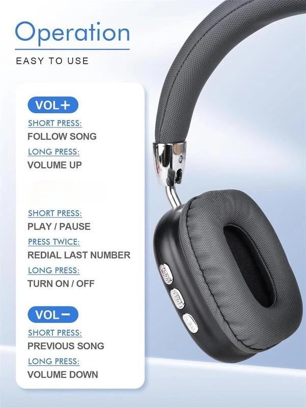 Foldable Deep Bass Wireless Headphones⁠