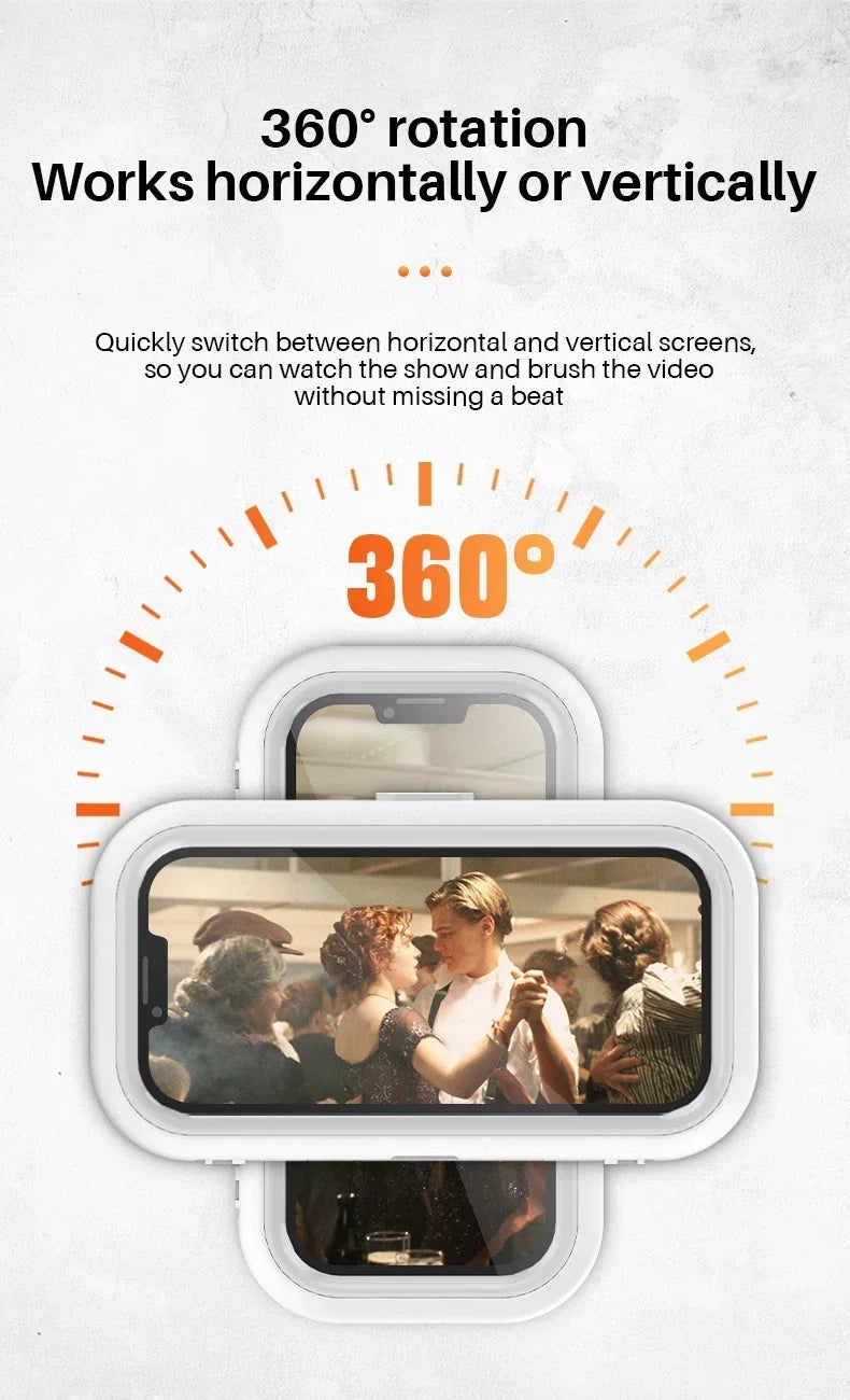 Waterproof Shower Phone Holder with Anti-Fog Screen