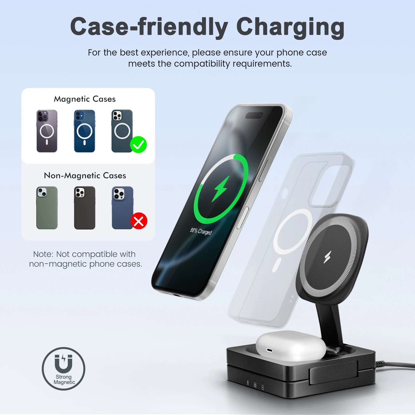 Foldable Travel 3-in-1 Magnetic Charger