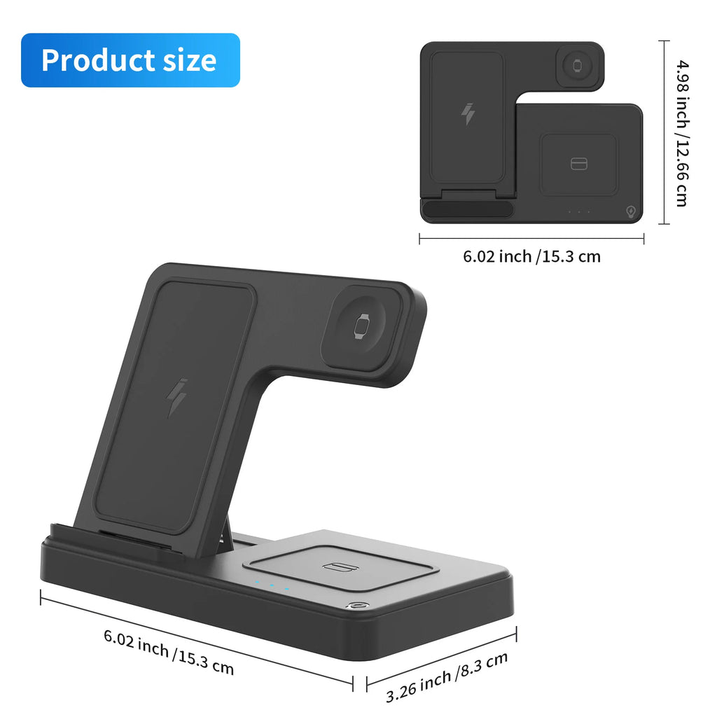 3-in-1 Foldable Wireless Charging Station