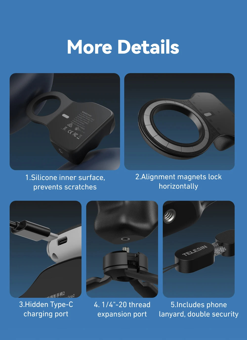 TELESIN Magnetic Smartphone Camera Grip