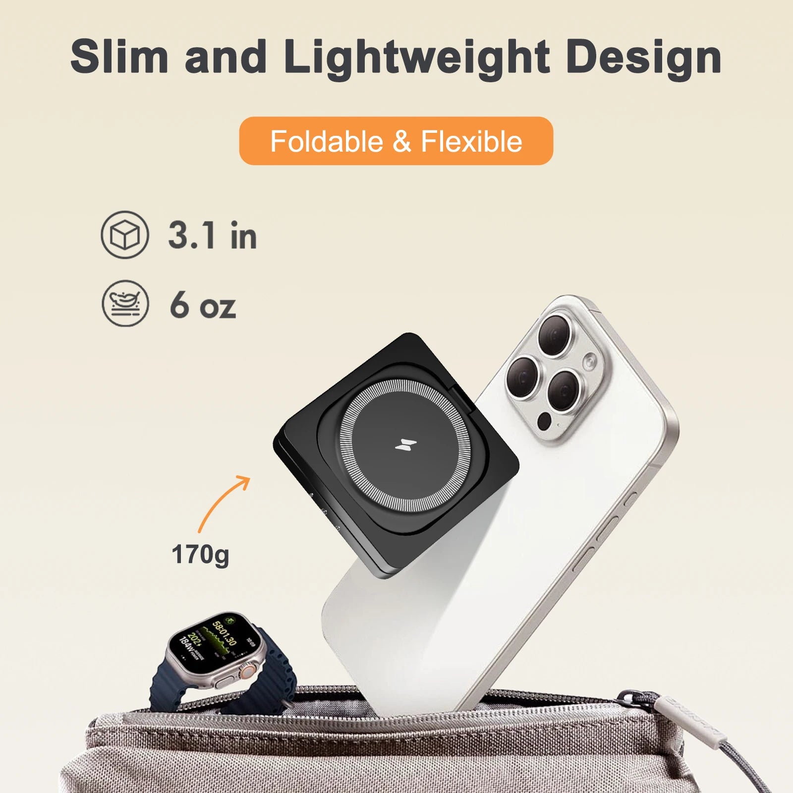 Foldable Travel 3-in-1 Magnetic Charger