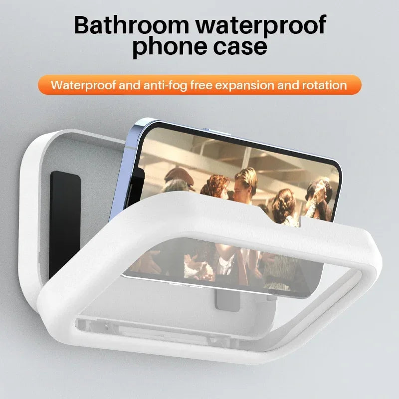 Waterproof Shower Phone Holder with Anti-Fog Screen