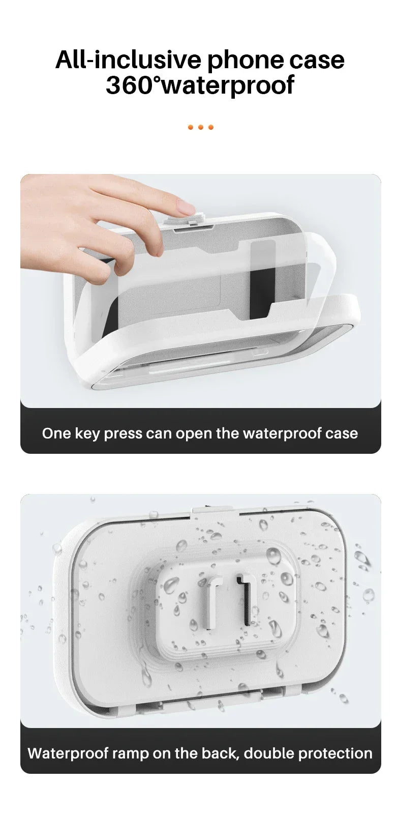 Waterproof Shower Phone Holder with Anti-Fog Screen
