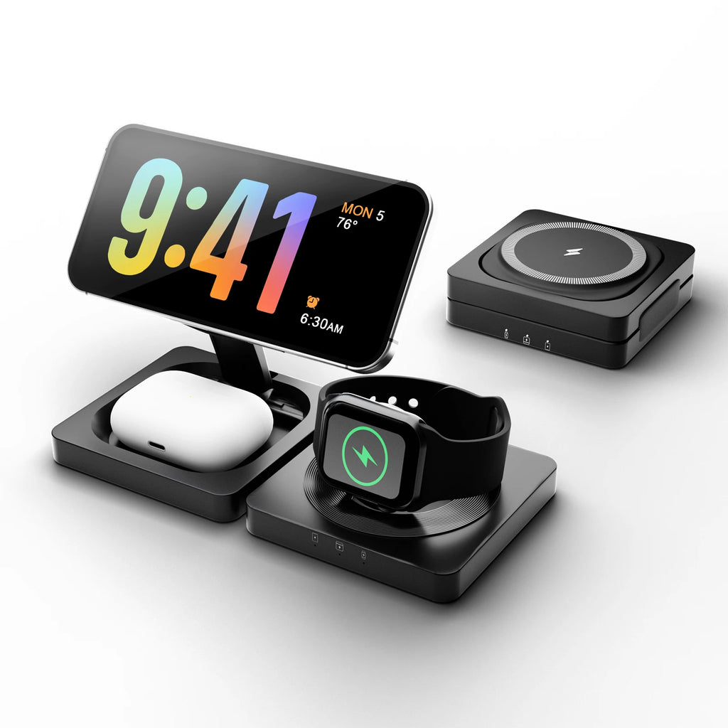 Foldable Travel 3-in-1 Magnetic Charger